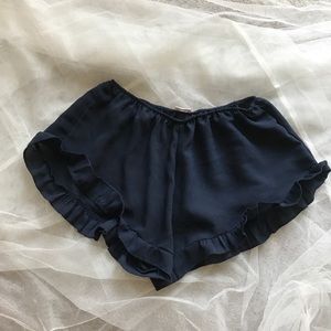 Blue ruffle sleeping shorts